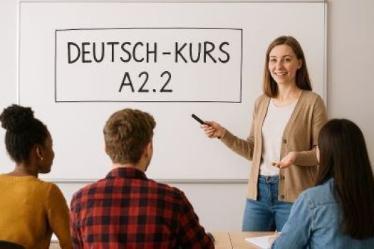 Bild von Lehrerin vor Klasse